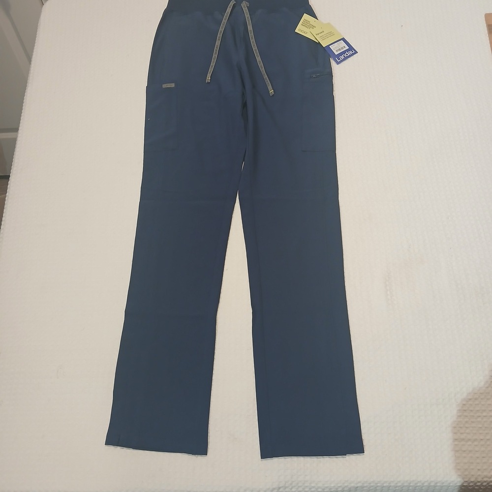 Landau Forward Navy Blue Scrub Pants Womens Small Tall LB400T Four-Way Stretch